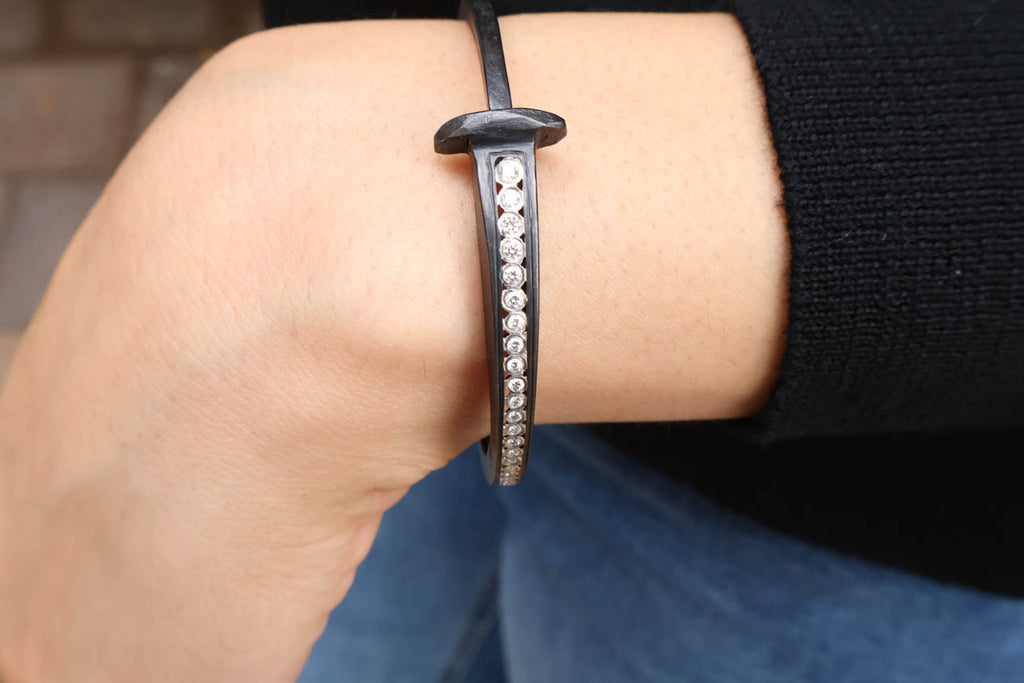 Iron & Diamond Taper Stripe Nail Bracelet