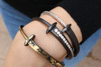 Iron & Diamond Pave Tail Nail Bracelet