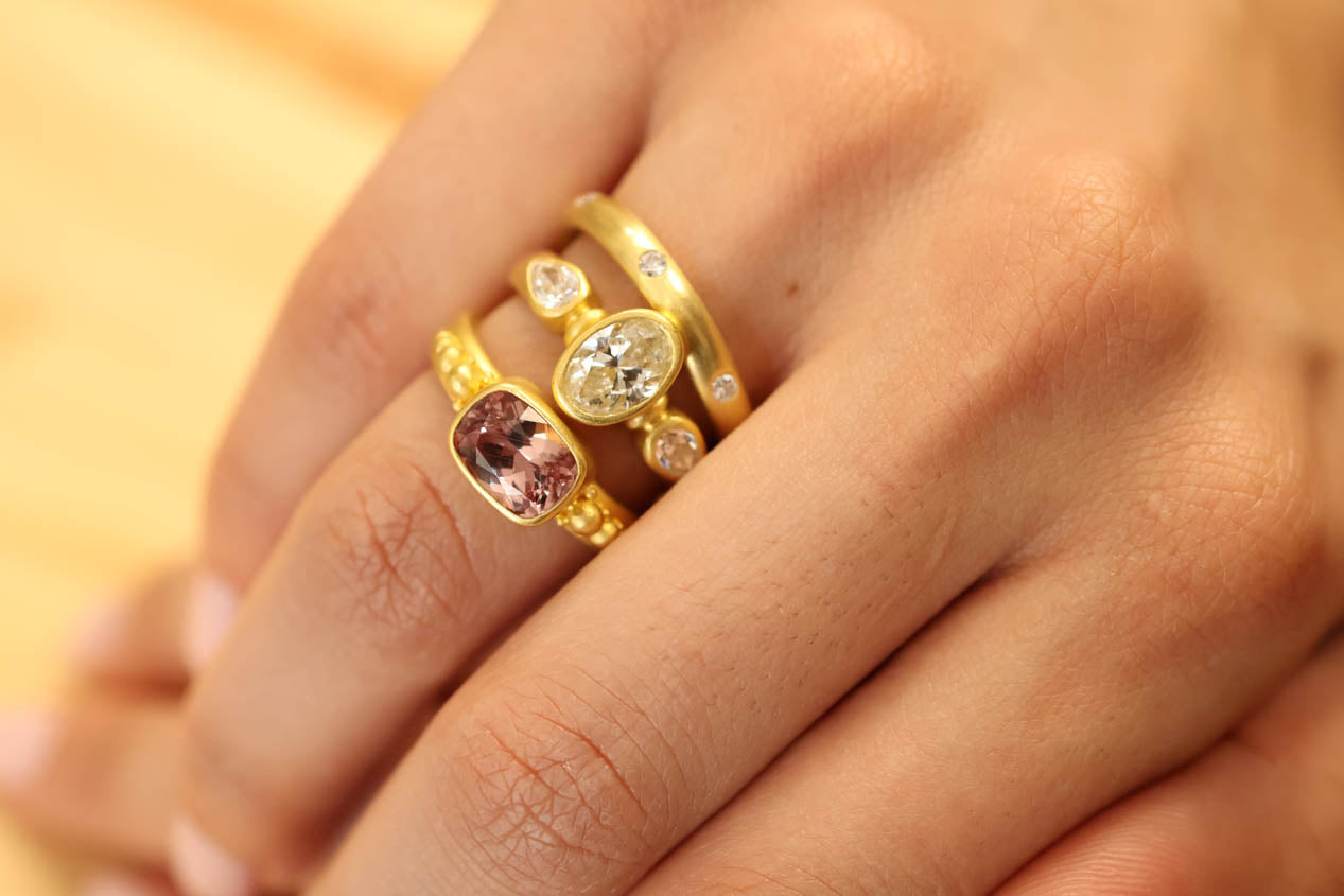 20K Matte Gold & Diamond Band