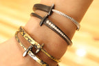 Iron & Diamond Taper Stripe Nail Bracelet