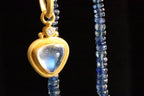 Faceted Blue Saffire Necklace with Blue Moonstone Pendant