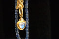 Faceted Blue Saffire Necklace with Blue Moonstone Pendant
