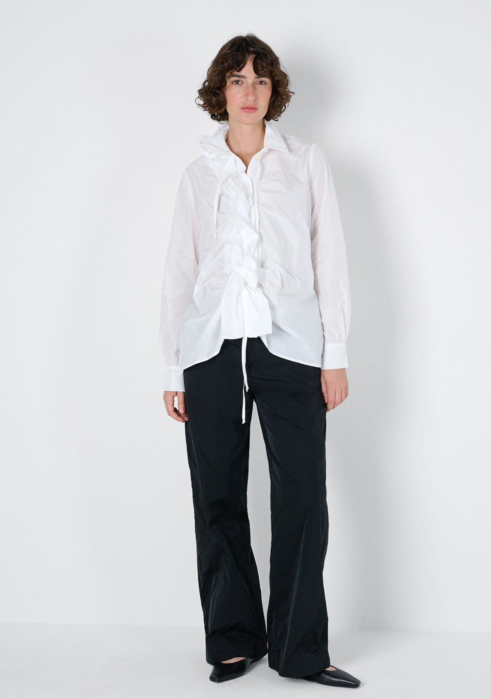 Katharina Hovman Ruffle Blouse Short in White
