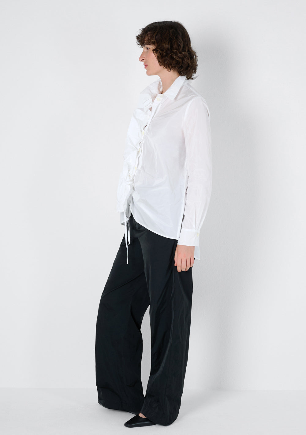 Katharina Hovman Ruffle Blouse Short in White