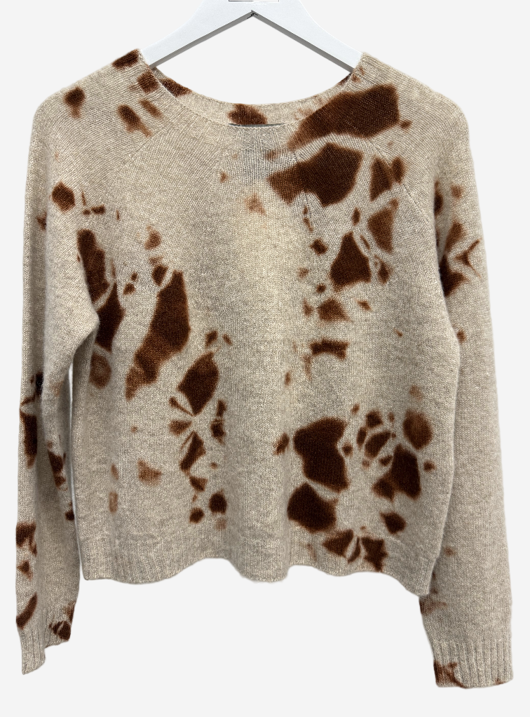 Suzusan Madara Shibori Brown/Sand Pullover Cashmere Sweater