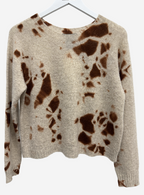 Suzusan Madara Shibori Brown/Sand Pullover Cashmere Sweater