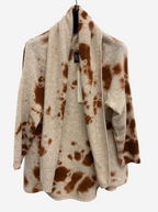 Suzusan Madara Shibori Brown/Sand Cashmere Seamless Upside-Down Cape