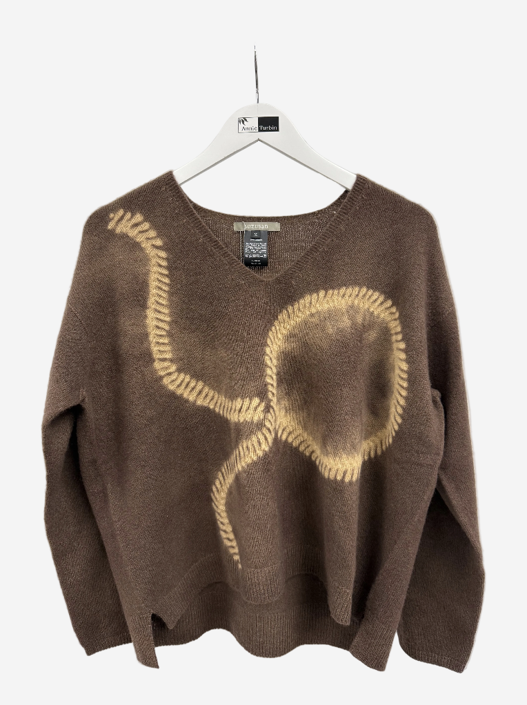 Susuzan Cashmere Seamless V-Neck Rectangle Sweater