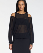 Sarah Pacini Oversized Sweater Trompe-L'oeil In Black