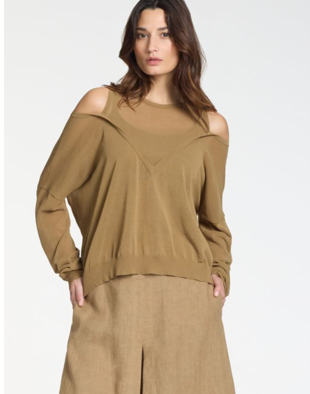 Sarah Pacini Oversized Sweater Trompe-L'oeil In Craft