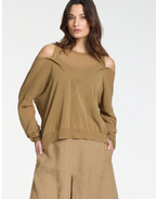 Sarah Pacini Oversized Sweater Trompe-L'oeil In Craft