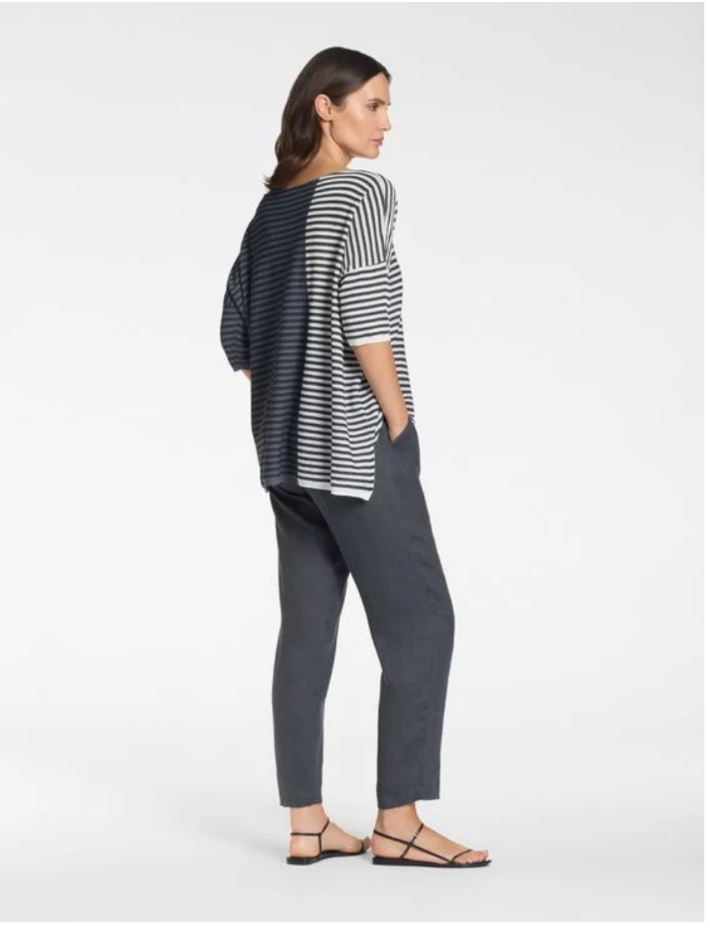 Sarah Pacini Casual Sweater In Tricolor Stripes