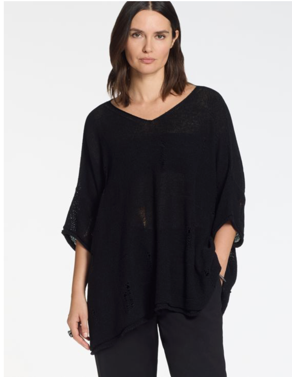 Sarah Pacini Oversized Seamless Sweater In Black