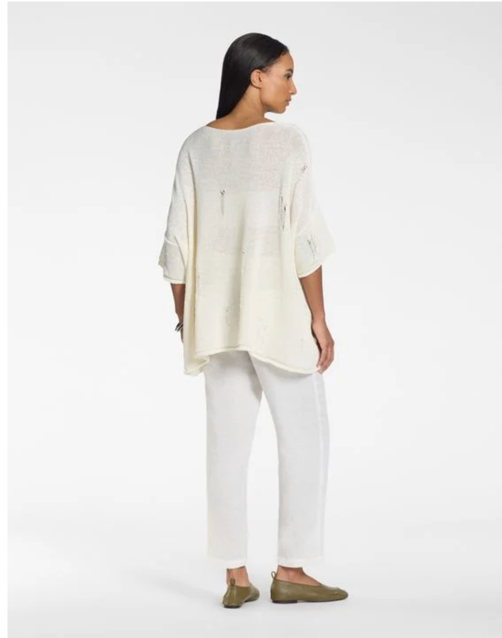 Sarah Pacini Oversized Seamless Sweater In Off White