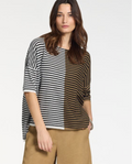 Sarah Pacini Casual Sweater Tricolor Stripes In Craft