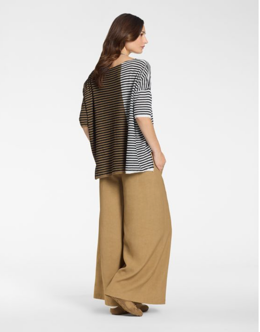 Sarah Pacini Casual Sweater Tricolor Stripes In Craft