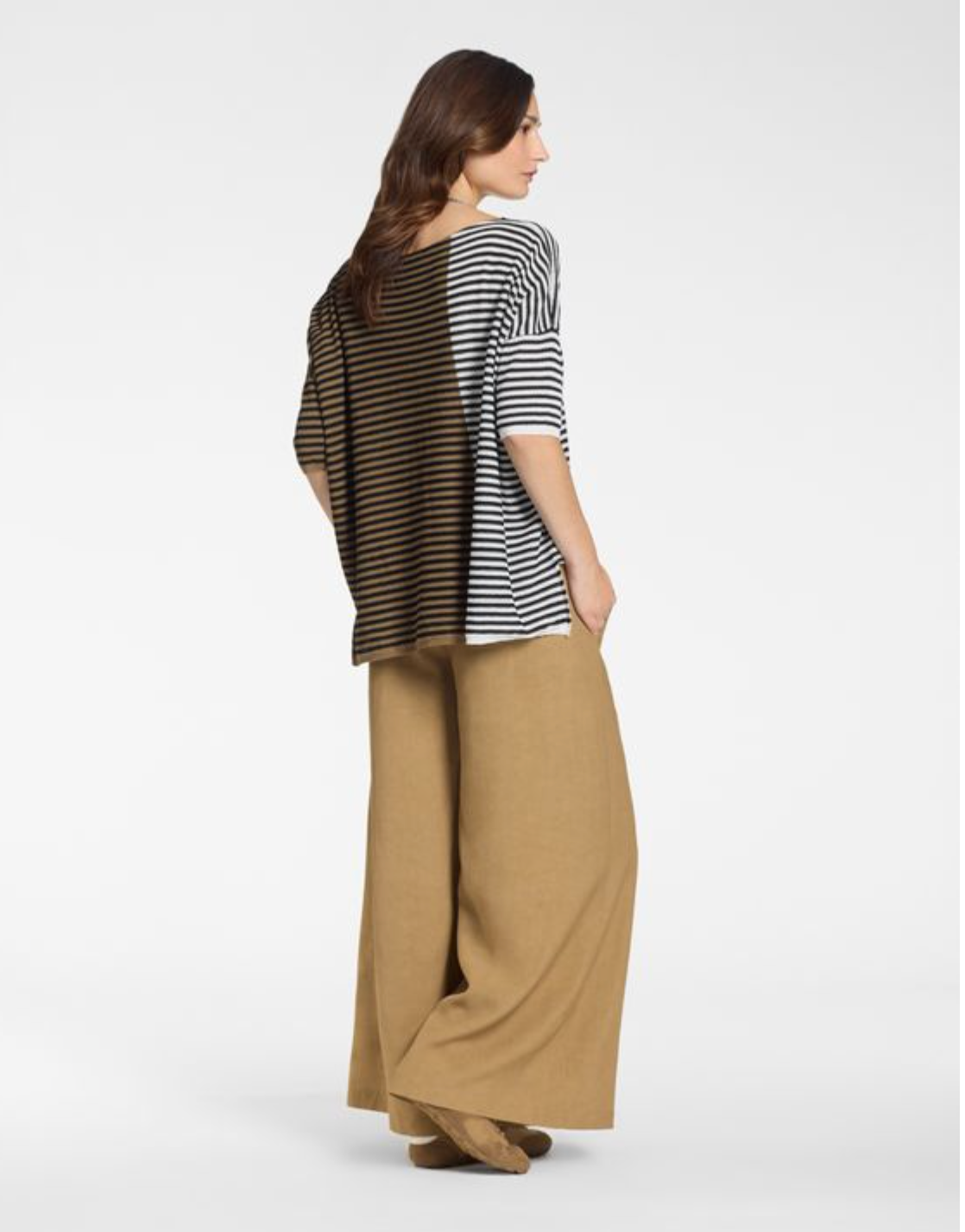 Sarah Pacini Casual Sweater Tricolor Stripes In Craft