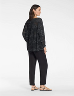 Sarah Pacini Casual Sweater Two-Tone Jacquard In Black