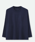 Jarbo Marlow Oversized Boxy Crewneck Cashmere Blend Sweater in Dark Navy
