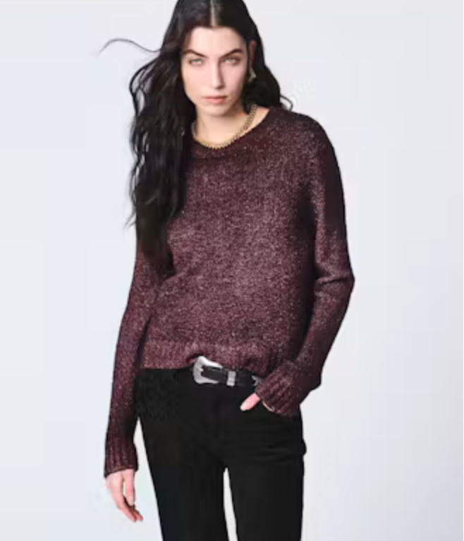 Avant Toi Hand-Painted Malfile' Merino Silk Round Neck Pullover
