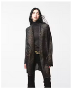 Avant Toi Hand-Painted Leopard Shawled Cardigan in Yak