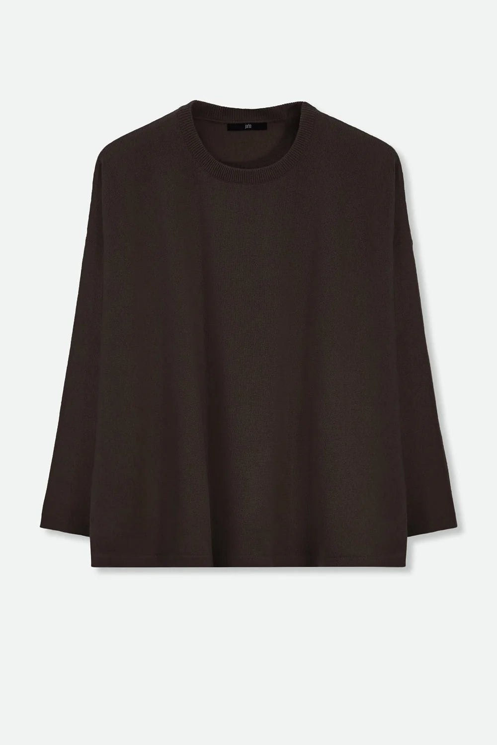 Jarbo Marlow Oversized Boxy Crewneck Cashmere Blend Sweater in Ebony Wood