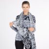 SILK MODAL SCARF - B & W GIRAFFE TOP LEOPARD BOTTOM