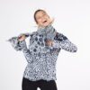 SILK MODAL SCARF - B & W GIRAFFE TOP LEOPARD BOTTOM - Image 2
