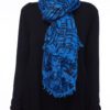 LINEN SCARF - BLUE HORIZON BLACK GEOMETRIC - Image 2