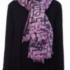 LINEN SCARF - PINK BLACK GEOMETRIC - Image 2