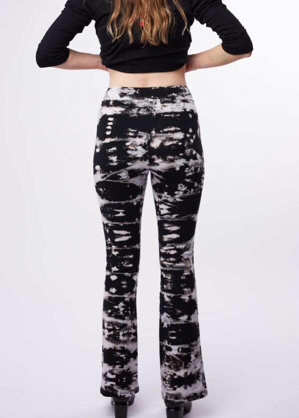 LONG FLAIR  PANT - BLACK IVORY ABSTRACTION - Image 2