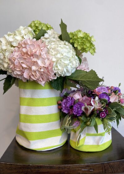 A Cloth Yellow and White Stripes Vase