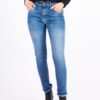 A Woman in a Skinny Faded Jeans With Rigged Hem