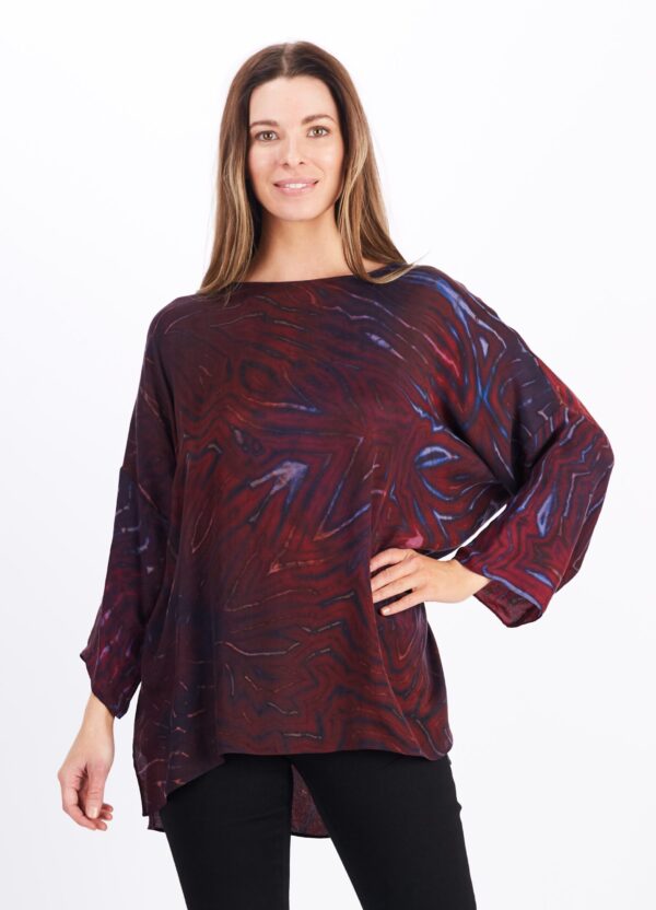 MARY TOP IN BURGUNDY WITH SCARF - Image 7