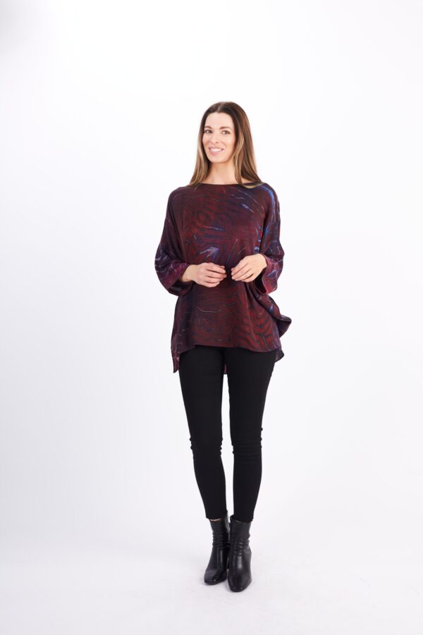 MARY TOP IN BURGUNDY WITH SCARF - Image 4