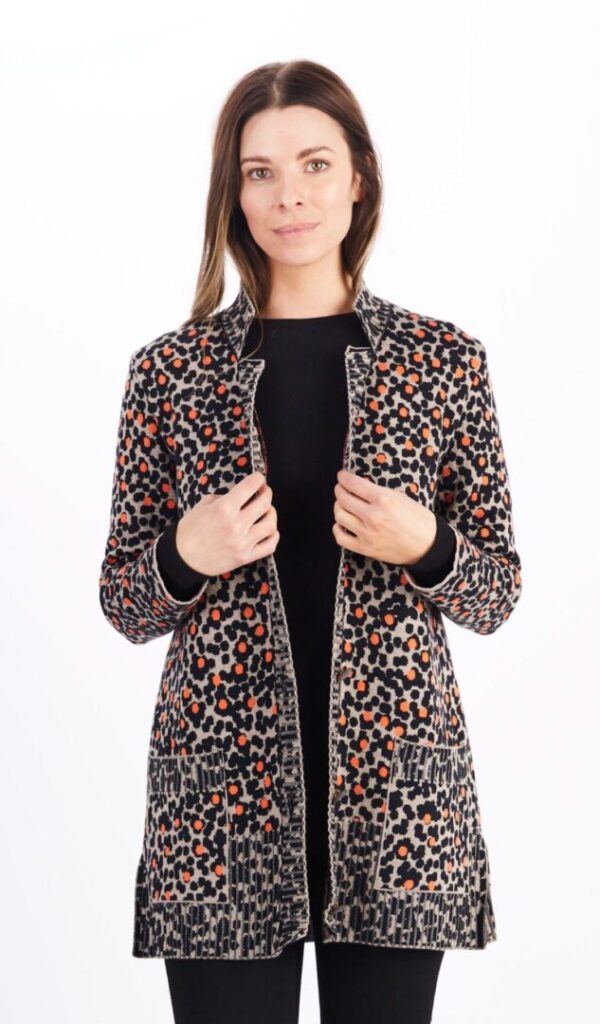 A Woman in a Leopard Print Coat