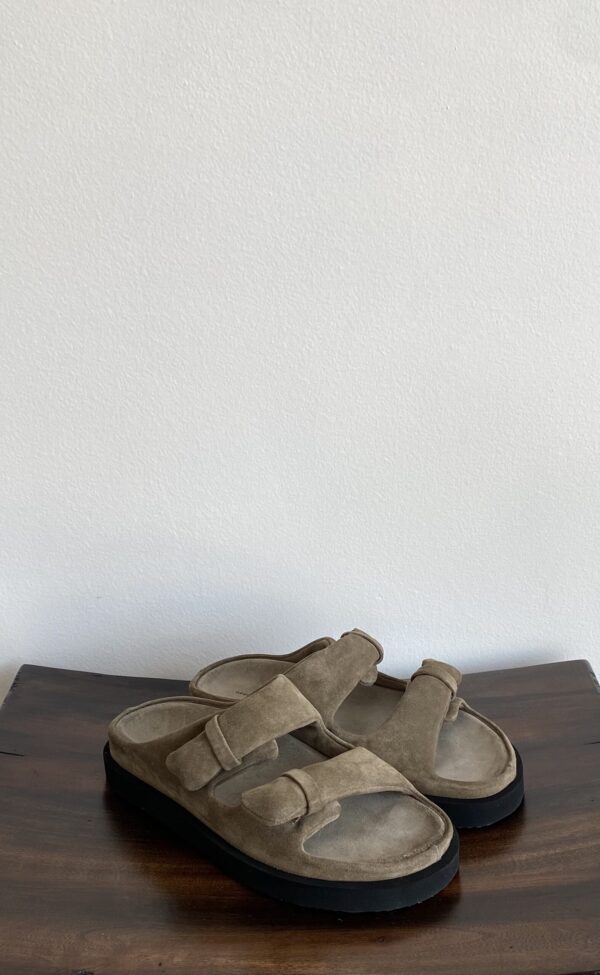 A Pair of Sandals With Straps With Two Locks