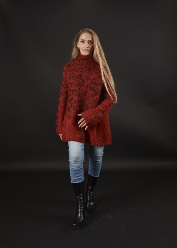 MATTHILDUR BRICK/ BLACK SURI ALPACA SWEATER - Image 3