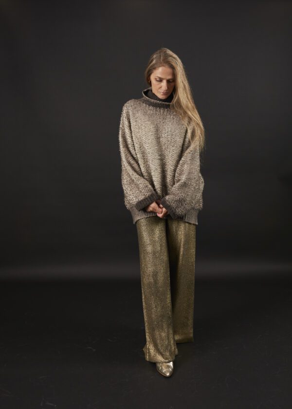 AVANT TOI KNITTED GOLD WOOL & CASHMERE PANTS - Image 3