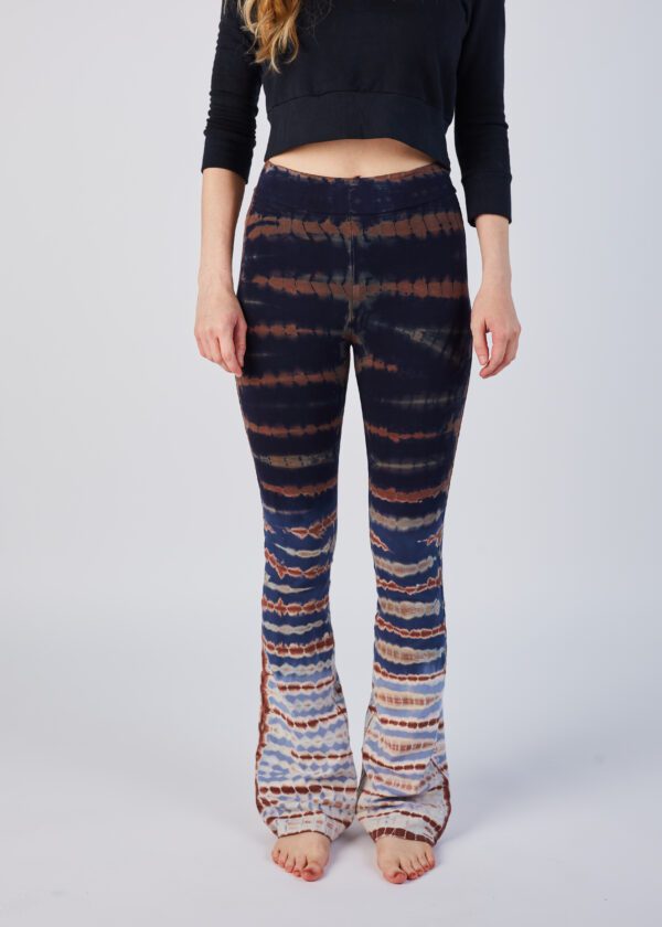 LONG FLAIR  PANT - BLUE OMBRE TIE DYE