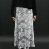 ANNIE TURBIN SILK CHARMEUSE BIAS SKIRT IN HAND PRINTED STARS