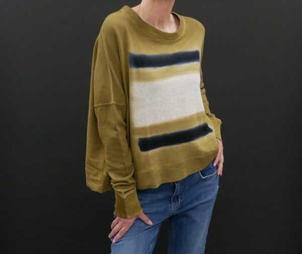 GILDA MIDANI SQUARE LONG SLEEVE TOP BLACK WHITE ZONE - Image 2