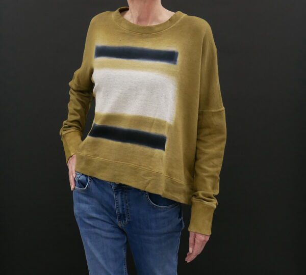 GILDA MIDANI SQUARE LONG SLEEVE TOP BLACK WHITE ZONE - Image 3