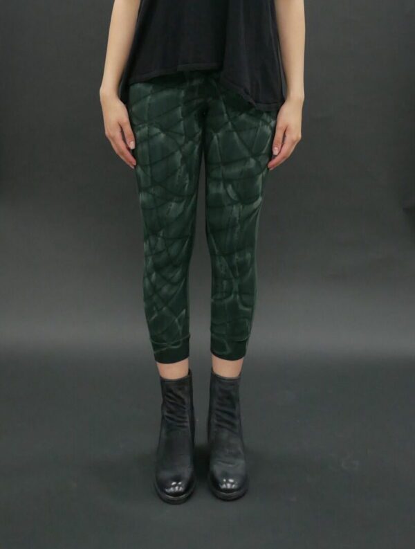 Girl wearing a dark green color pant