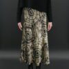 ANNIE TURBIN SILK CHARMEUSE BIAS SKIRT IN KHAKI GEODE