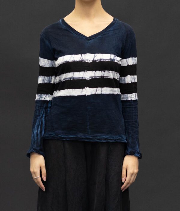 GILDA MIDANI NEW JAPA TOP STRIPES BLACK DRESS BLUE