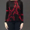 DROP SHOULDER EASY FIT TEE IN RED BLACK CIRCLES