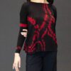 DROP SHOULDER EASY FIT TEE IN RED BLACK CIRCLES - Image 2