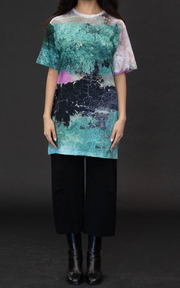 PRINTED ARTWORKS COTTON/LINEN T IN AQUA