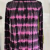 RELAXED BOATNECK LONG SLEEVE TEE HOT PINK BLACK GRID - Image 4